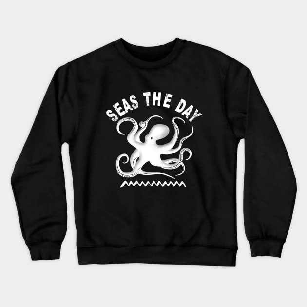 Seas The Day | Octopus Silhouette Crewneck Sweatshirt by TMBTM